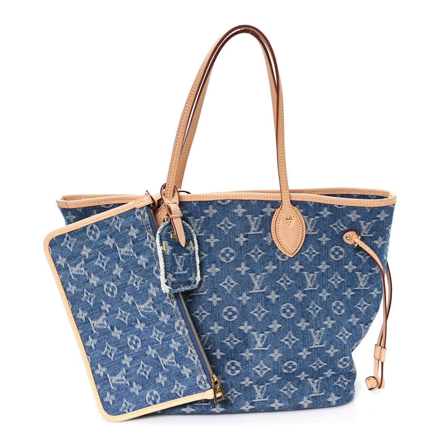 Monogram Denim Neo Neverfull MM Blue