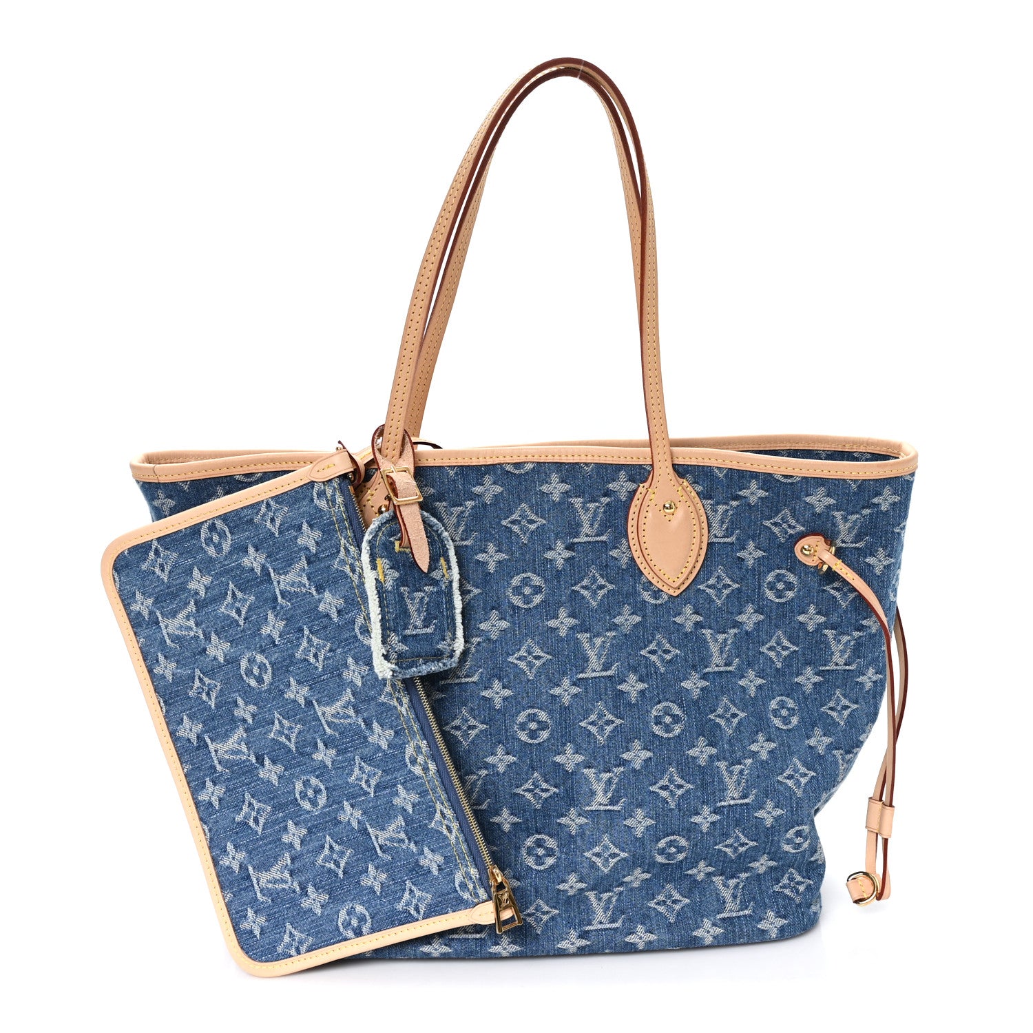 Louis Vuitton Monogram Denim Neo Neverfull MM Blue 3 of 10