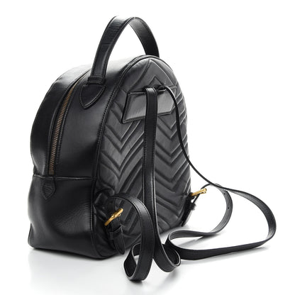 Gucci Calfskin Matelasse GG Marmont Dome Backpack Black 3 of 9