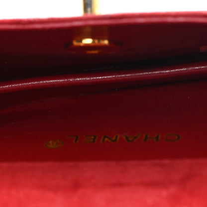 Chanel Suede Quilted Mini Square Flap Red 5 of 11