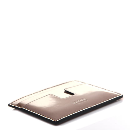 Tom Ford Metallic Calfskin Card Holder Gold 4 of 6