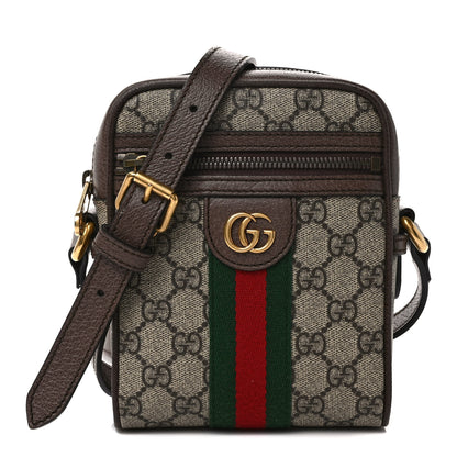 Gucci GG Supreme Monogram Web Mini Ophidia Messenger Brown 1 of 9