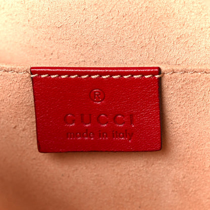 Gucci Calfskin Matelasse Small GG Marmont Chain Shoulder Bag Hibiscus Red 6 of 11