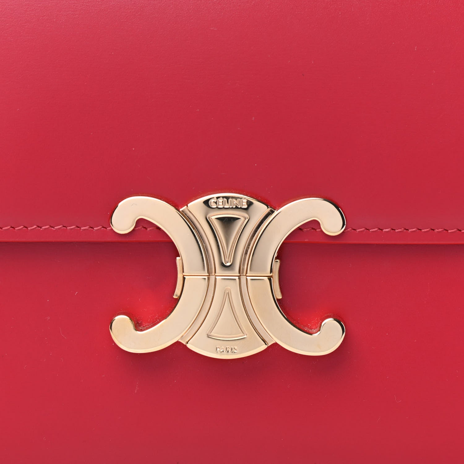 Celine Shiny Calfskin Medium Triomphe Red 10 of 10