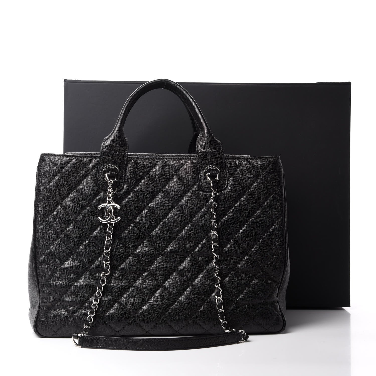 Chanel Caviar Quilted Large Urban Companion Top Handle Shopping Tote Black 11 of 11