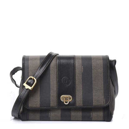 Fendi Calfskin Pequin Spalmati Crossbody Bag Tobacco 1 of 11