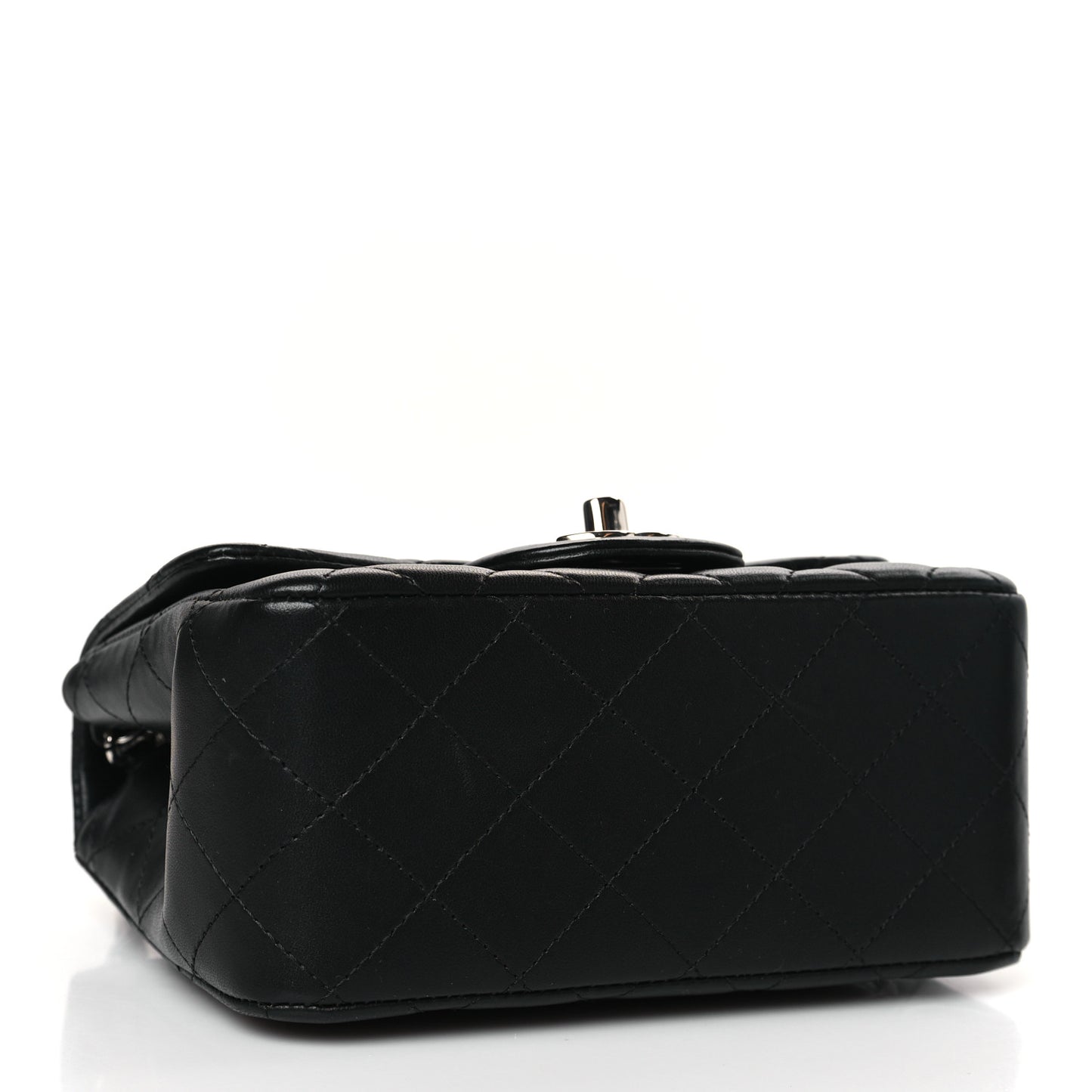 Lambskin Quilted Mini Square Flap Black
