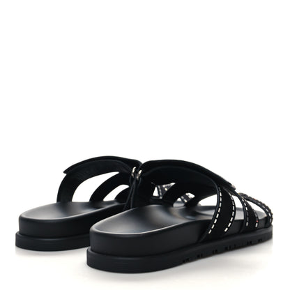 Hermes Suede Crystal Womens Chypre Sandals 39 Black 4 of 9