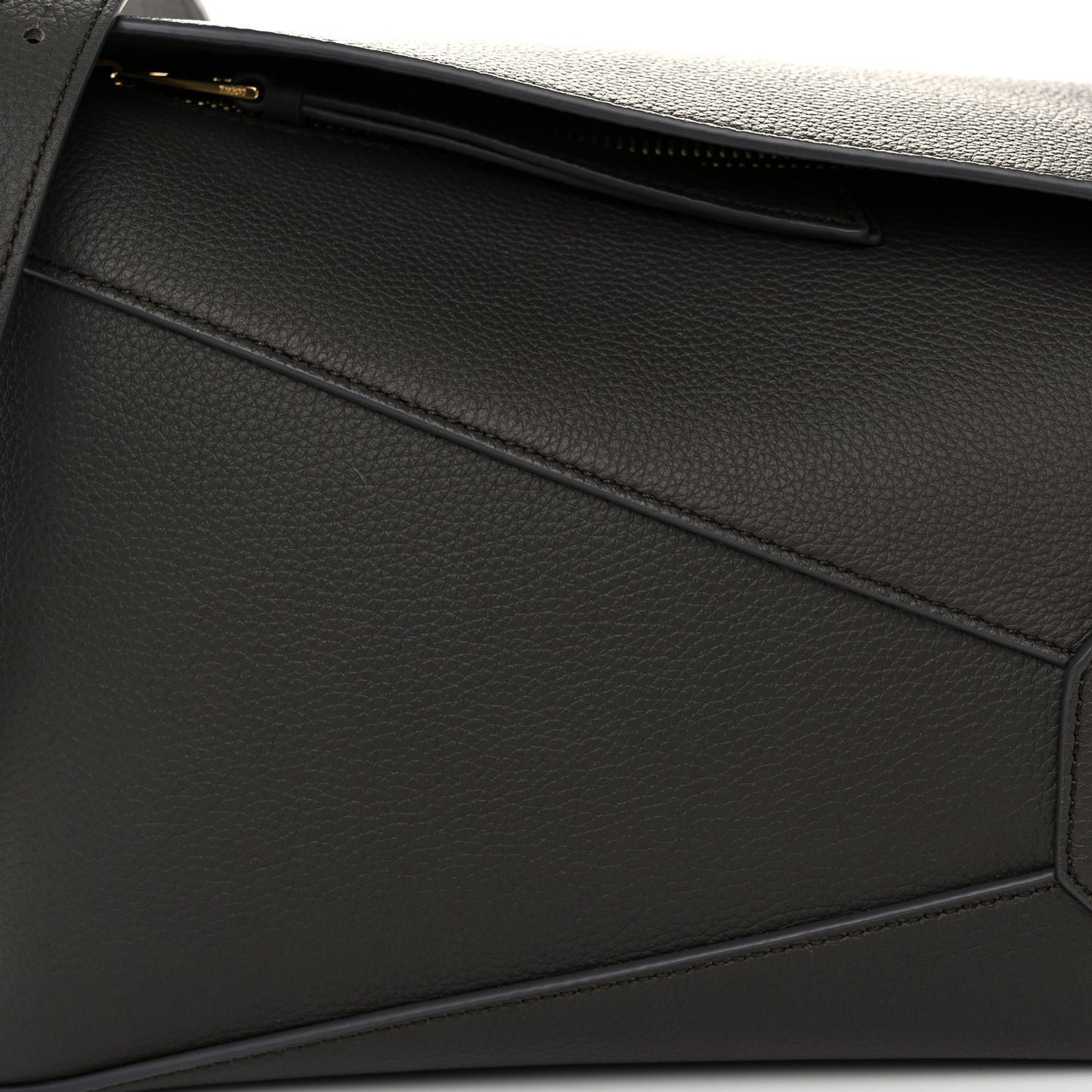 Soft Grained Calfskin Small Puzzle Edge Bag Dark Grey