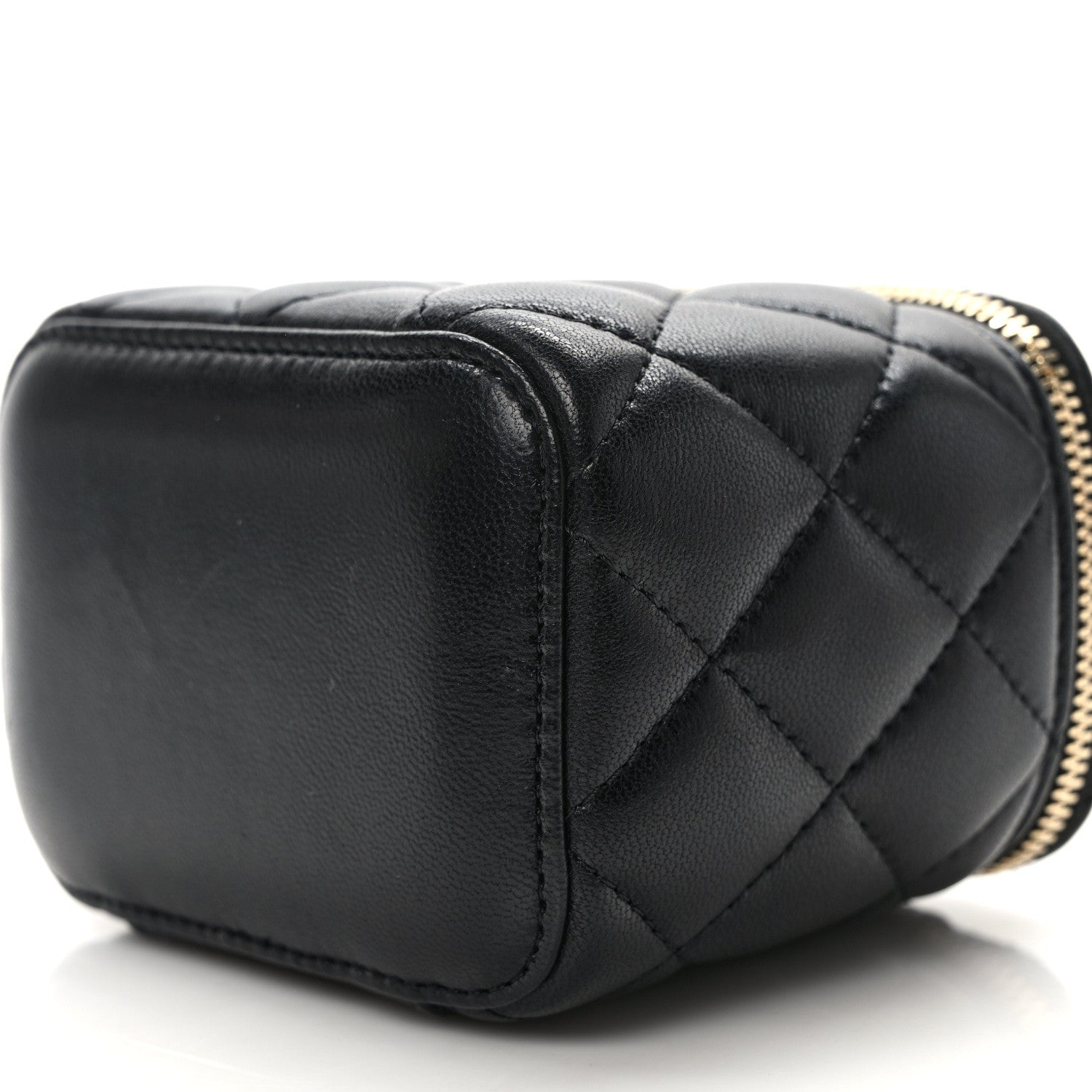 Chanel Lambskin Quilted Mini Vanity Case With Chain Black 9 of 10