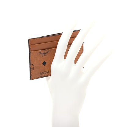 MCM Calfskin Visetos Mini Card Case Cognac 2 of 9