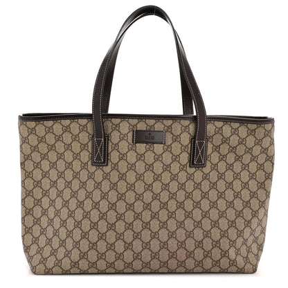 Gucci GG Supreme Monogram Medium Zippered Shopping Tote Dark Brown 1 of 14