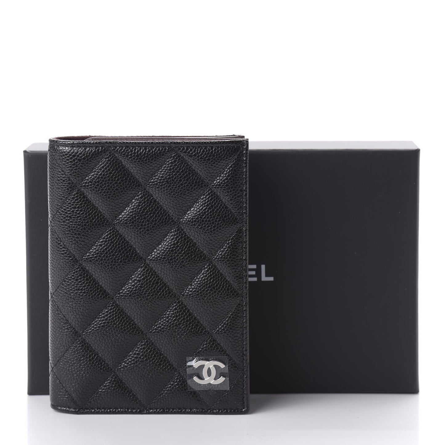 Caviar Quilted Passport Holder Black