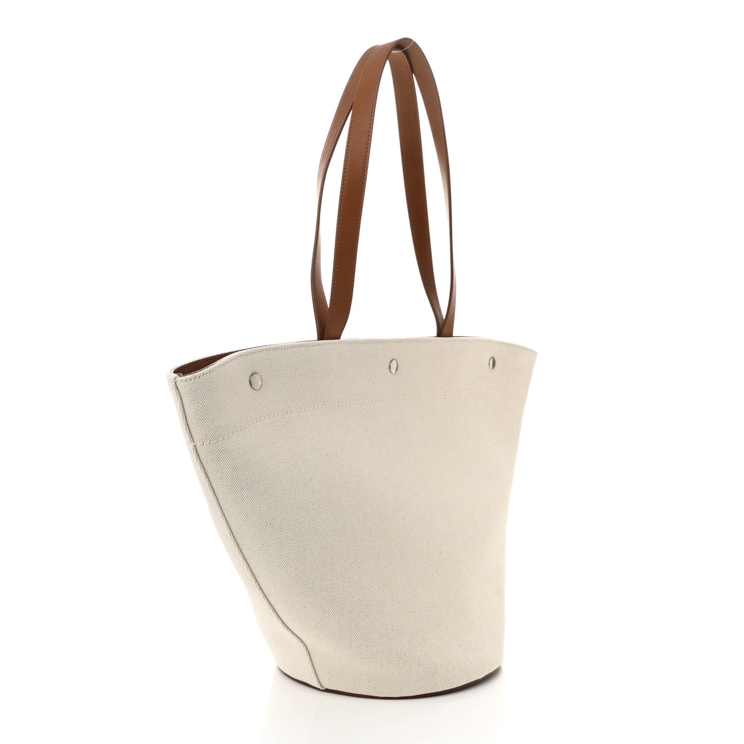Saint Laurent Linen Calfskin Rive Gauche Tote Greggio Brick 3 of 10