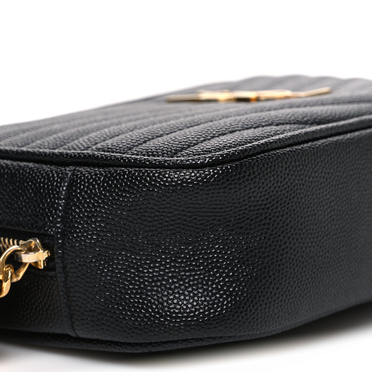 Saint Laurent Grain De Poudre Matelasse Monogram Mini Lou Camera Bag Black 8 of 9