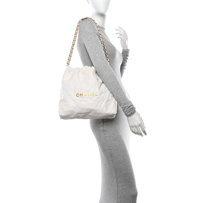 Chanel Shiny Calfskin Quilted Small Chanel 22 White 2 of 11