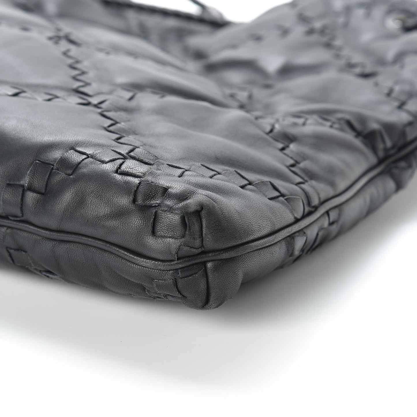 Nappa Intrecciato Quilted Farfalle Shoulder Bag Black