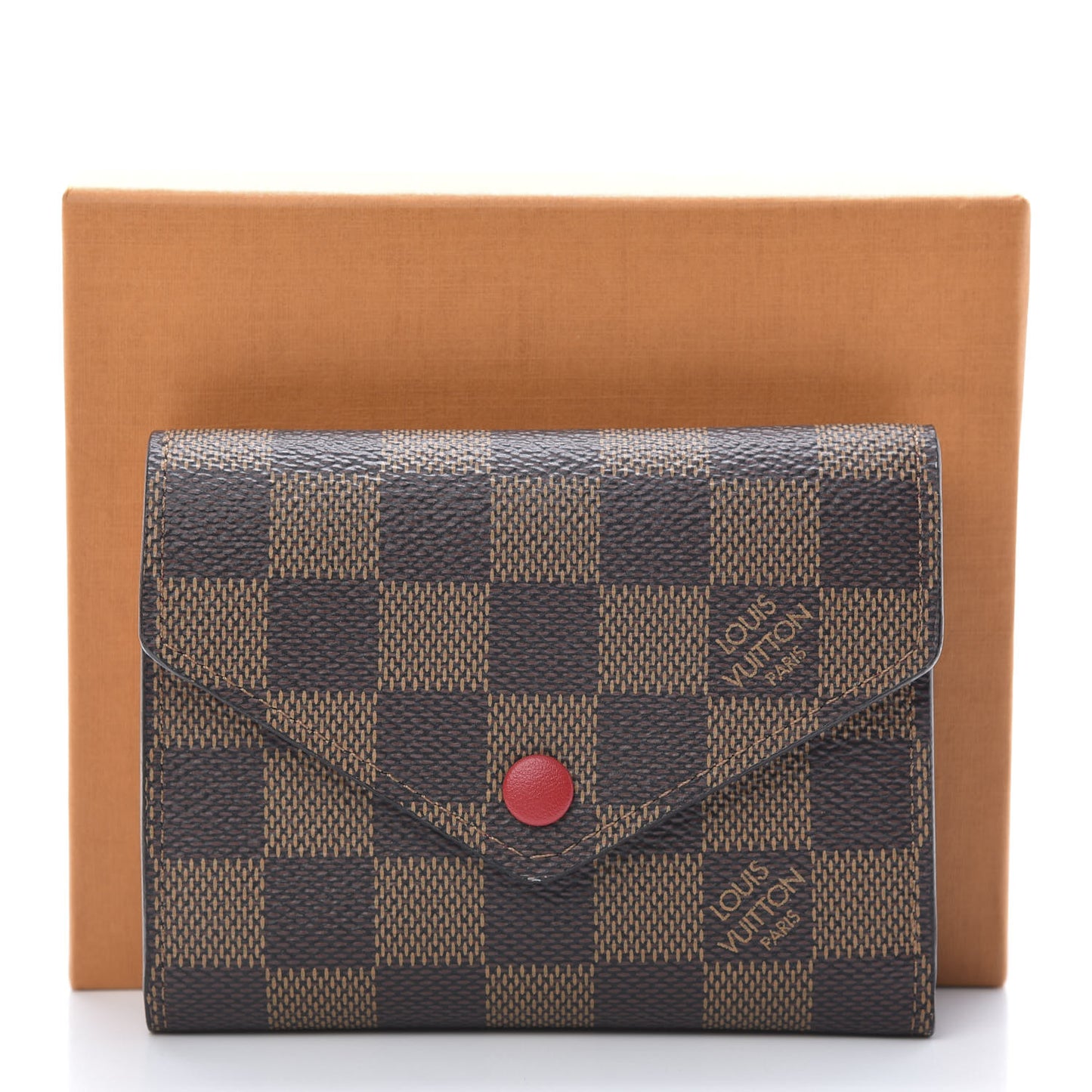 Damier Ebene Victorine Wallet Cherry