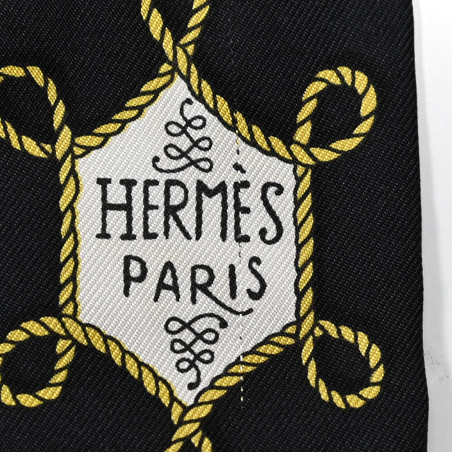 Hermes Silk Galons Et Brandebourg Twilly Black Gold White 6 of 6