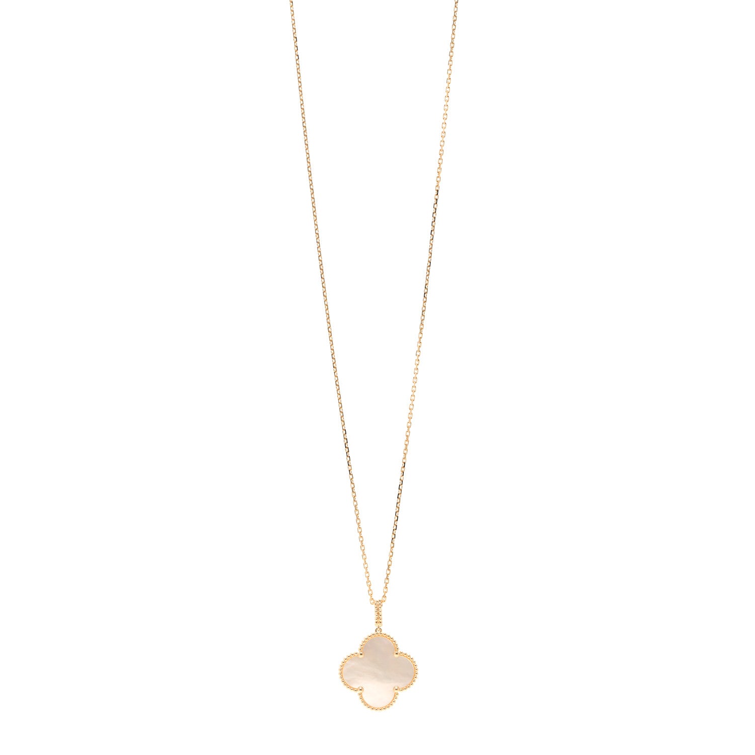 Van Cleef & Arpels 18K Yellow Gold Mother of Pearl Magic Alhambra Long Necklace 1 of 5