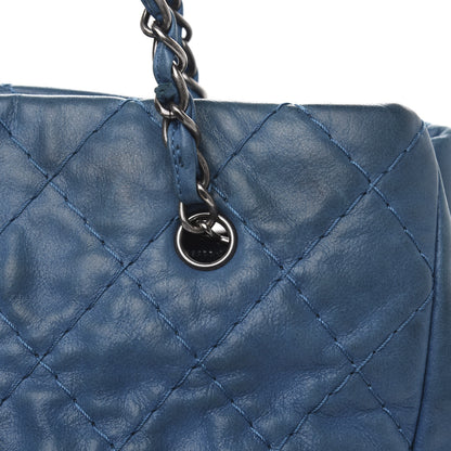 Chanel Iridescent Calfskin Quilted Shopping Tote Blue 16 of 19