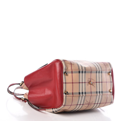 Burberry Haymarket Check Small Canterbury Tote Military Red 4 of 23