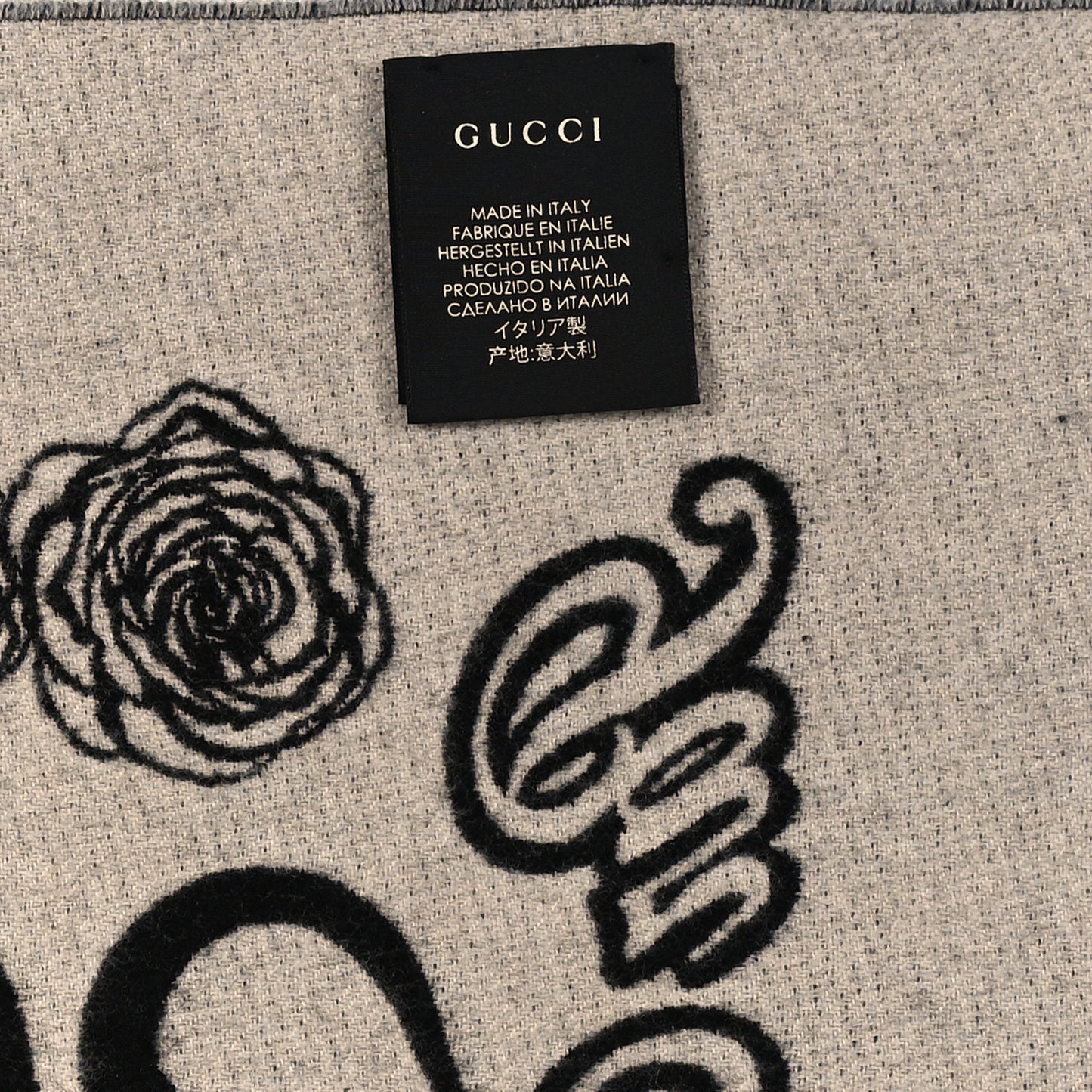 Wool Kingsnake Scarf Black White