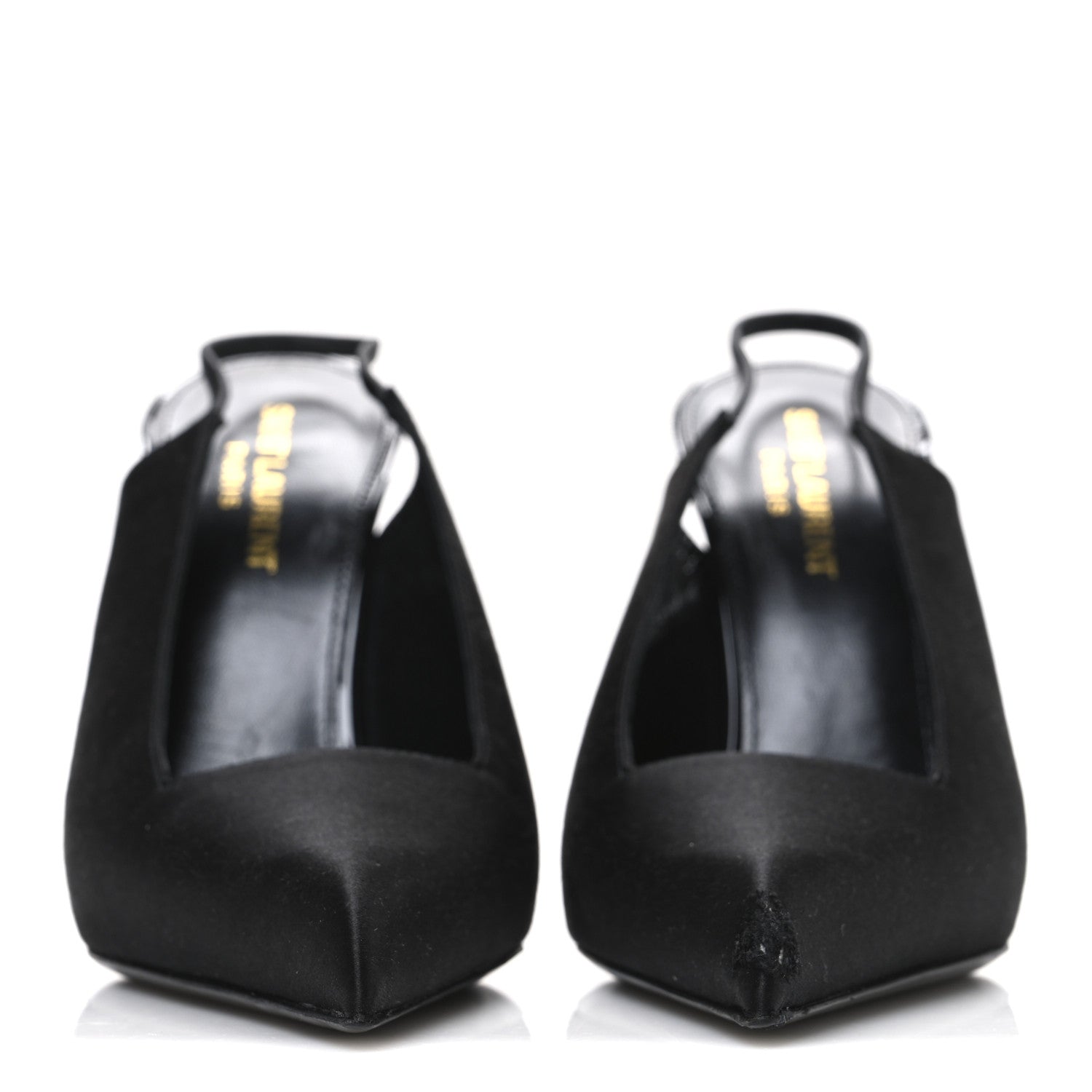 Saint Laurent Raso Regale Raven 110 Slingback Pumps 37.5 Black 3 of 11