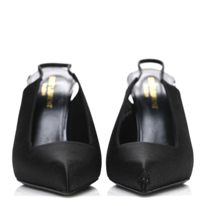 Saint Laurent Raso Regale Raven 110 Slingback Pumps 37.5 Black 3 of 11