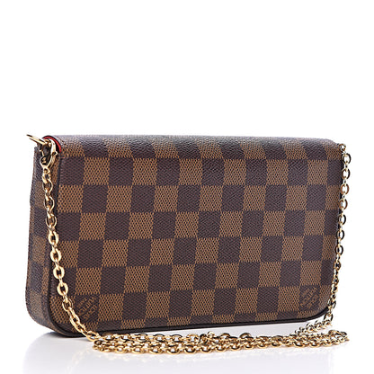 Louis Vuitton Damier Ebene Pochette Felicie Chain Wallet 3 of 12
