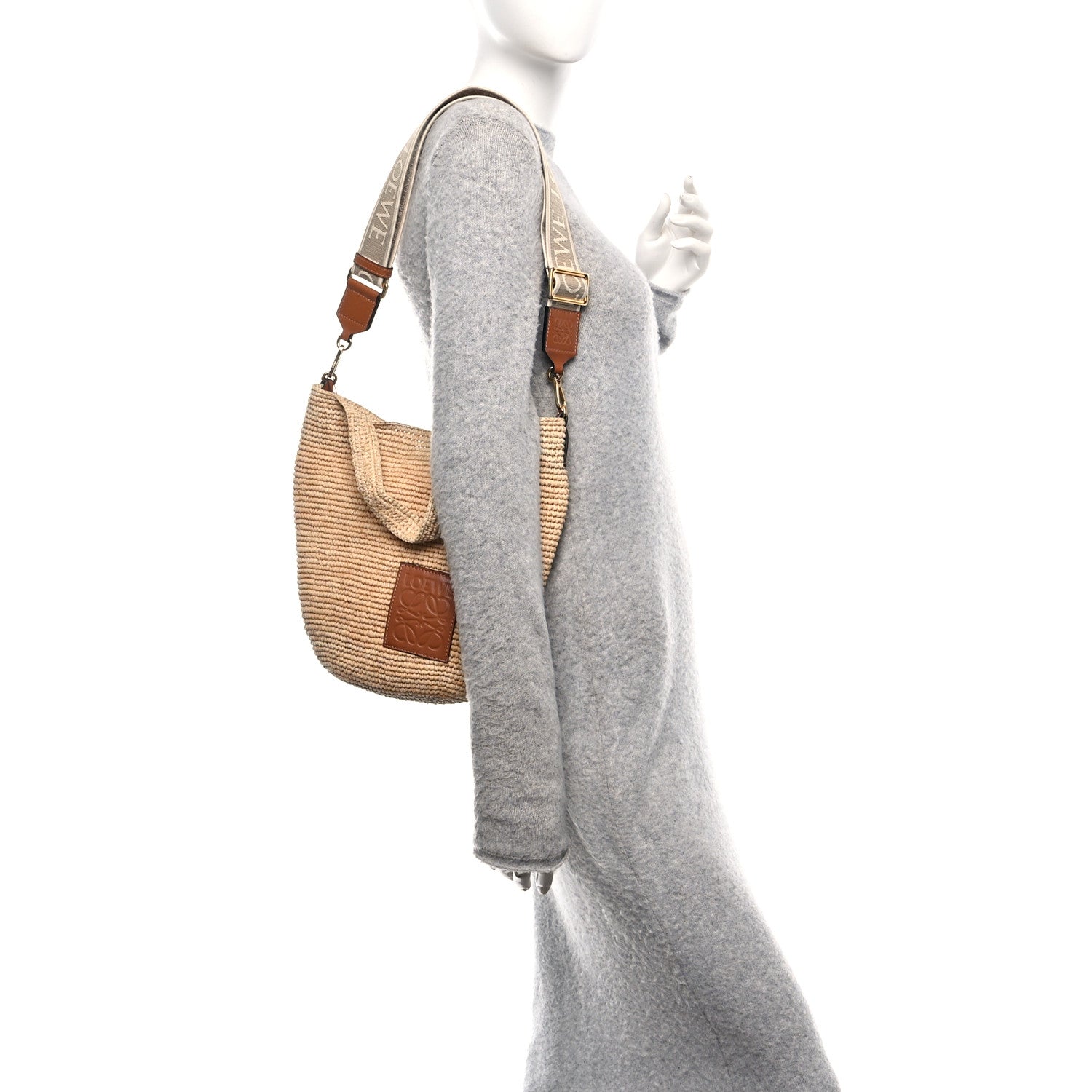 Loewe Raffia Mini Slit Tote Bag Natural Tan 2 of 9