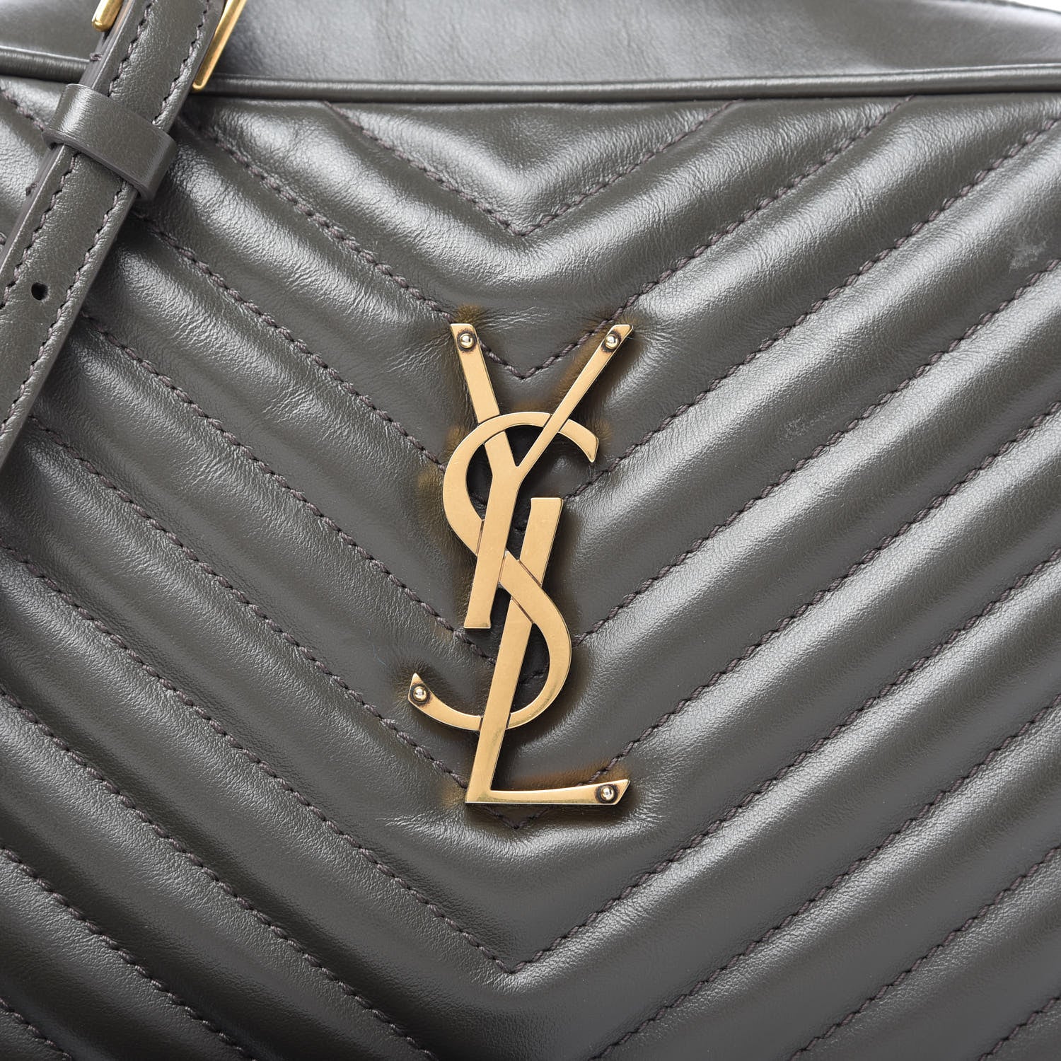Saint Laurent Calfskin Matelasse Monogram Lou Camera Bag Sea Pebble 10 of 10