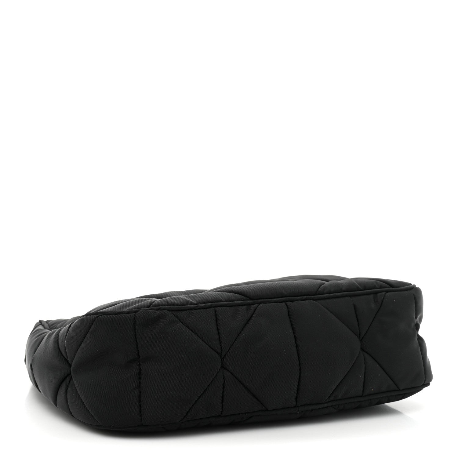 Prada Re-Nylon Triangle Padded Patchwork Shoulder Bag Black 4 of 9