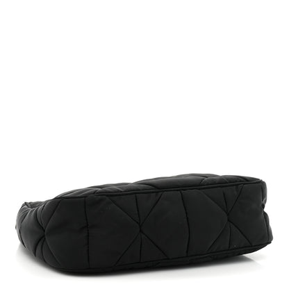 Prada Re-Nylon Triangle Padded Patchwork Shoulder Bag Black 4 of 9