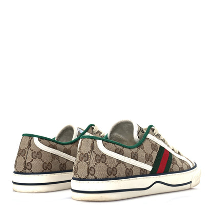 Gucci GG Monogram Web Womens 1977 Tennis Sneakers 41 Beige Ebony Mystic White 5 of 9