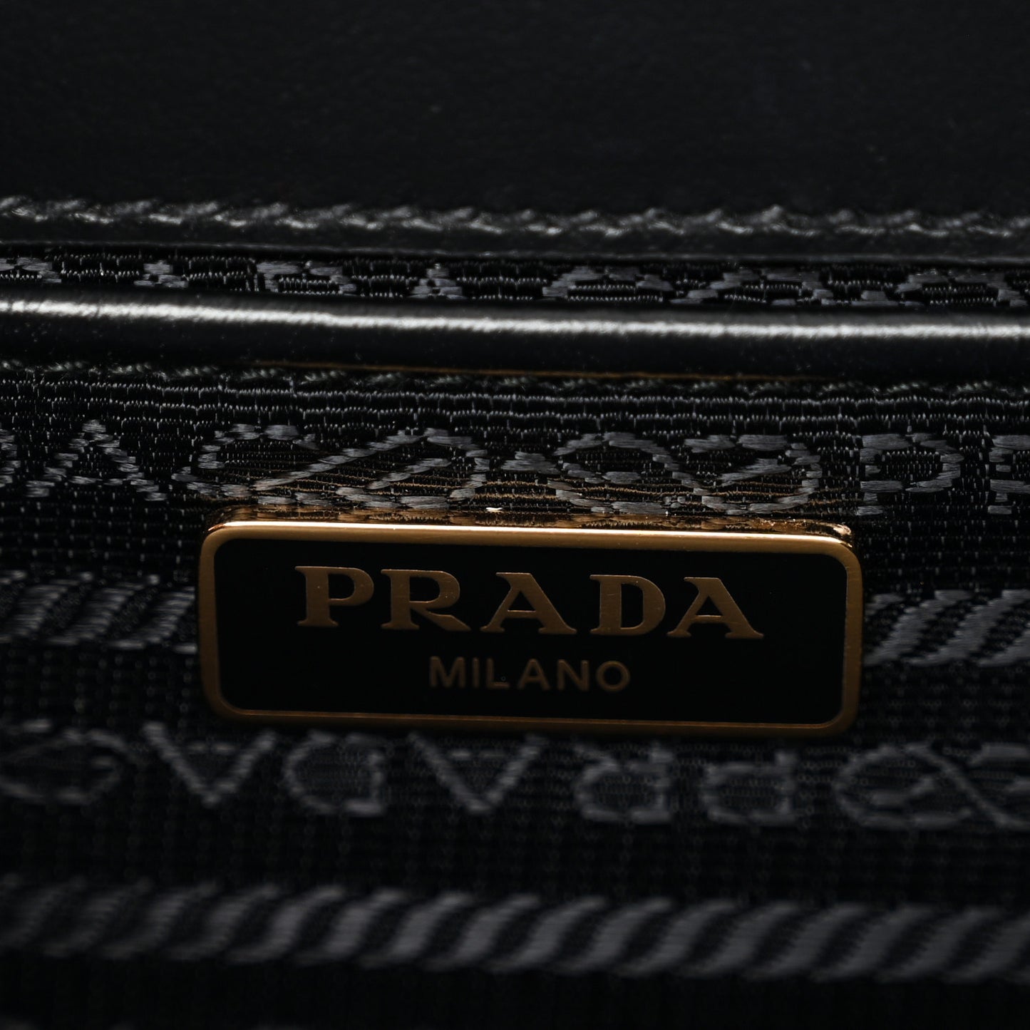 Saffiano Soft Calfskin Metal Triangle Logo Envelope Chain Shoulder Bag Black