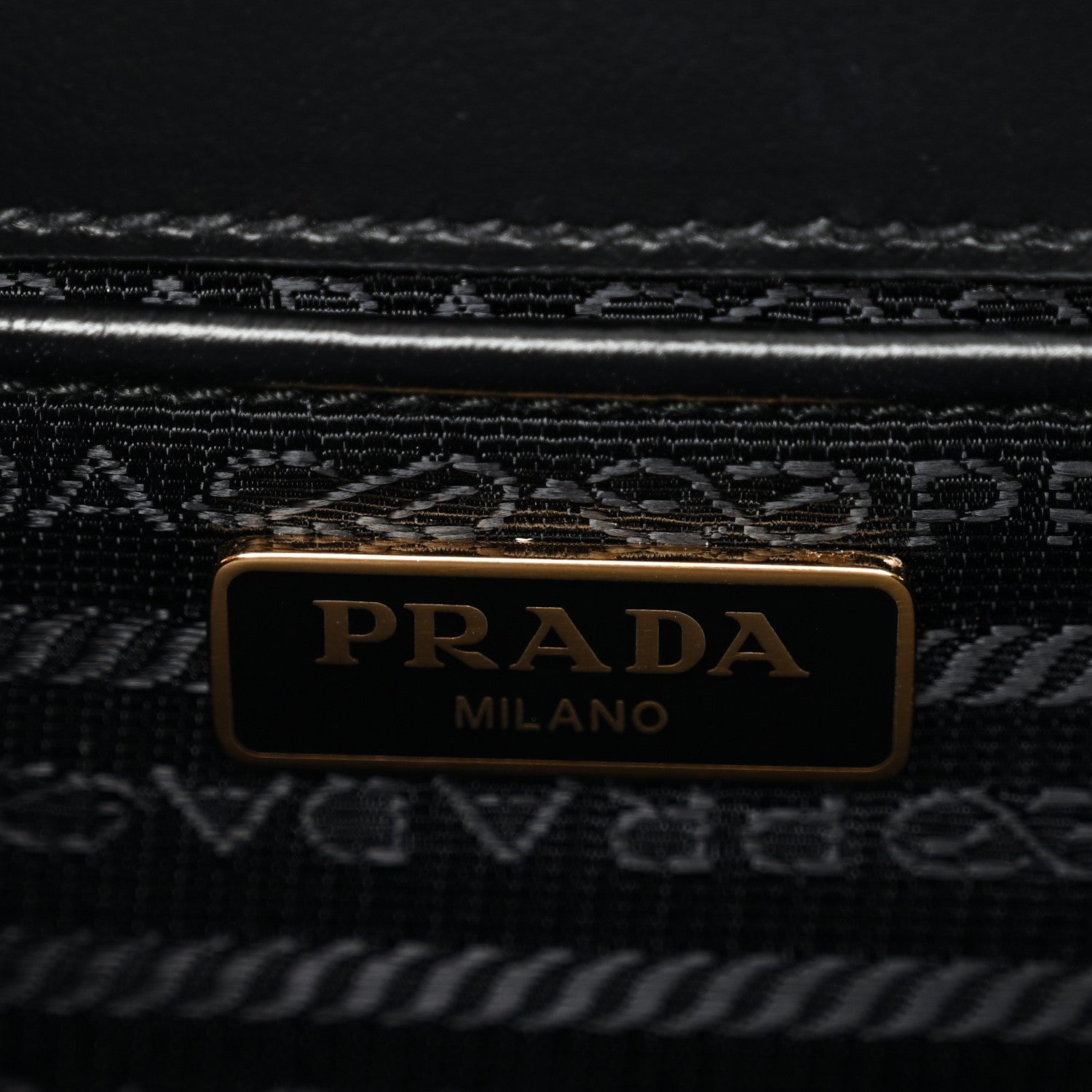 Prada Saffiano Soft Calfskin Metal Triangle Logo Envelope Chain Shoulder Bag Black 6 of 11