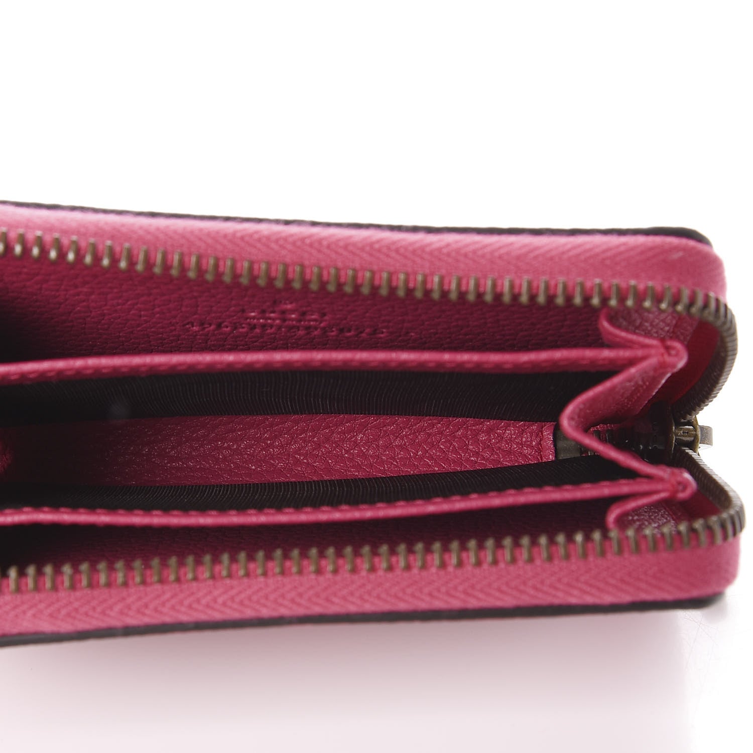 Gucci Grained Calfskin Logo Zip Around Card Case Box Pink Green 4 of 8