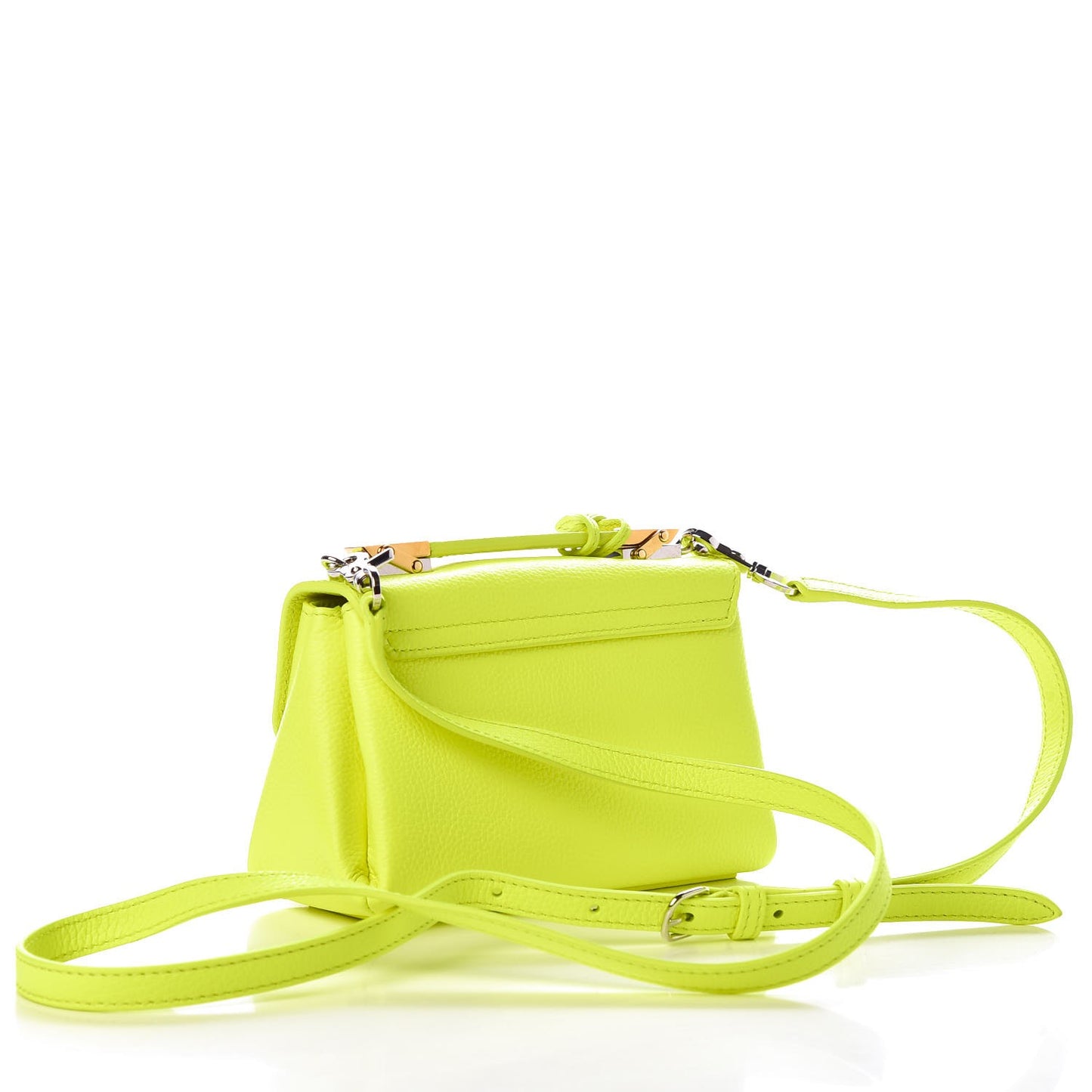 Grained Calfskin Le Dix Nano Soft Cartable Jaune Fluo
