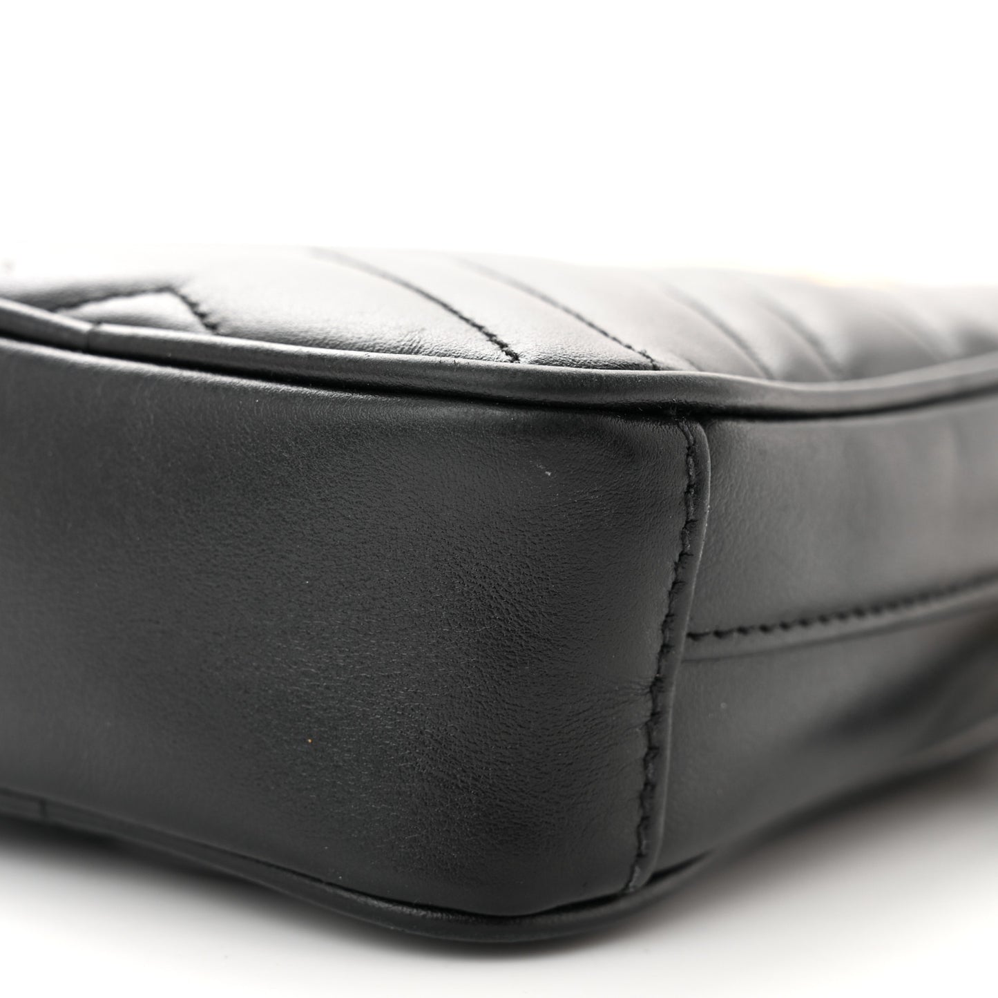 Calfskin Matelasse Mini GG Marmont Crossbody Bag Black