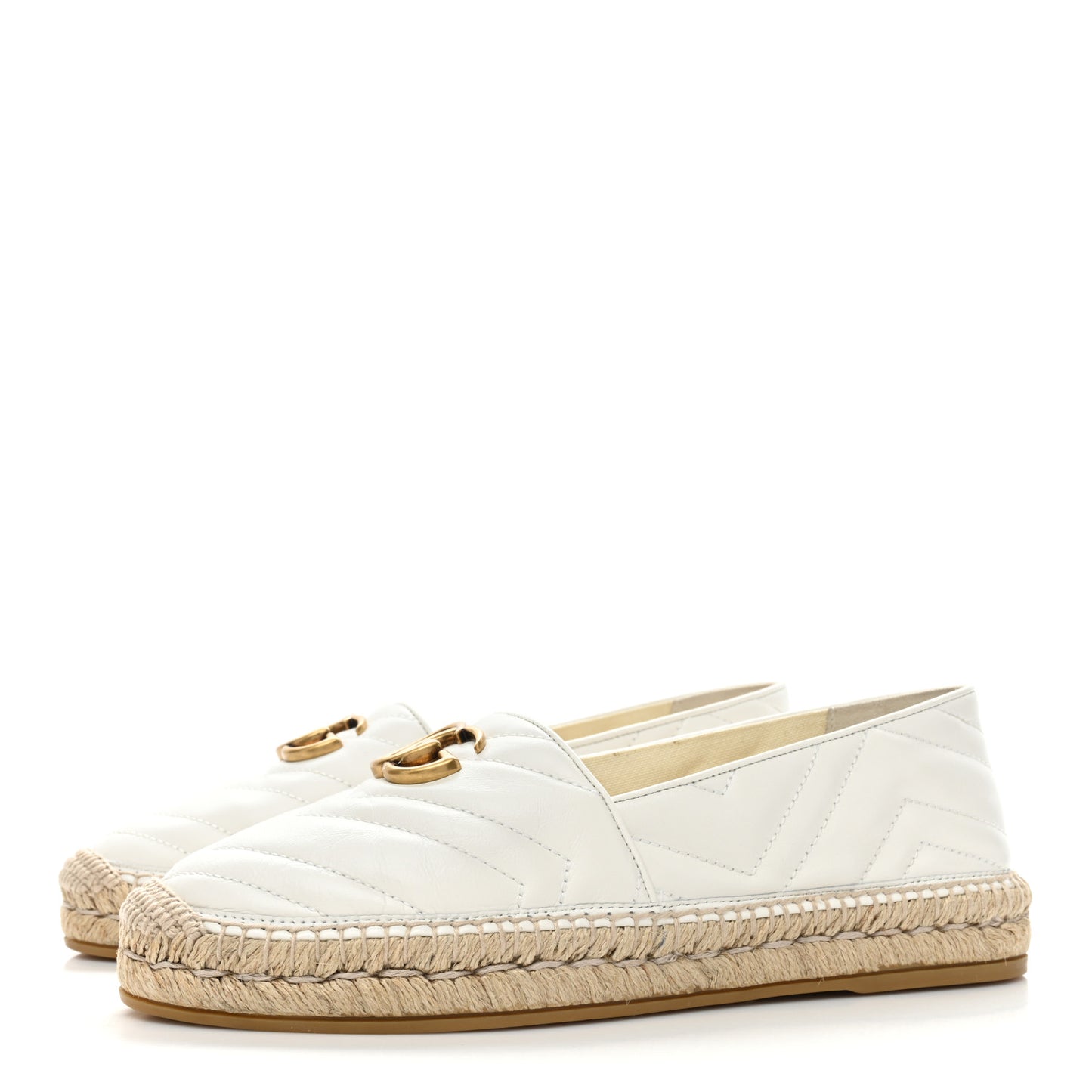 Nappa Matelasse GG Marmont Espadrilles 40.5 Great White