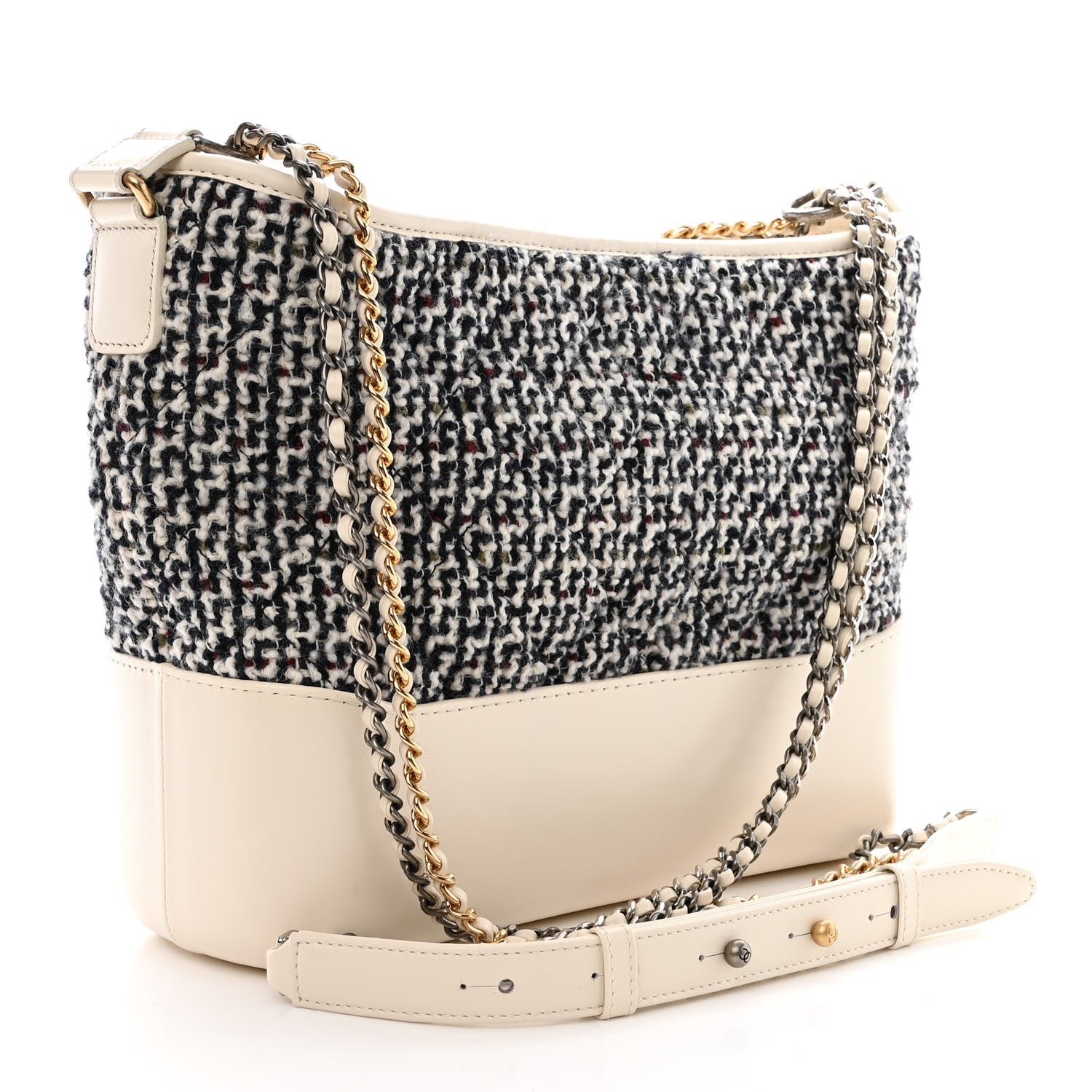 Chanel Tweed Calfskin Medium Gabrielle Hobo Ivory Multicolor 3 of 11