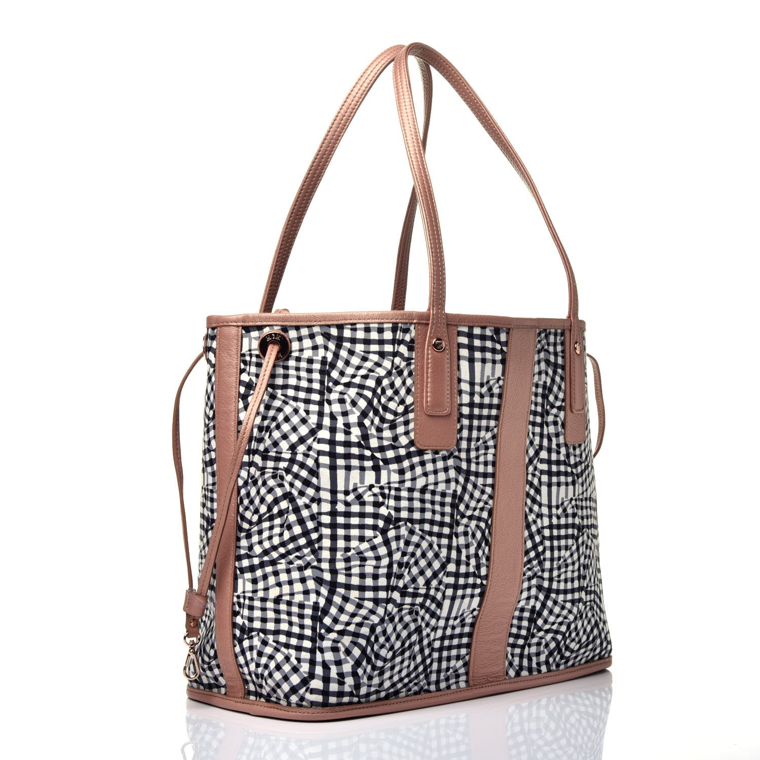 MCM Metallic Visetos Medium Liz Reversible Shopper Tote Champagne Gold 6 of 16