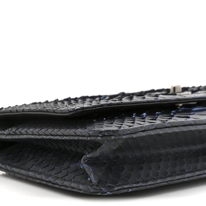 Chanel Snakeskin Wallet On Chain WOC Navy 11 of 11