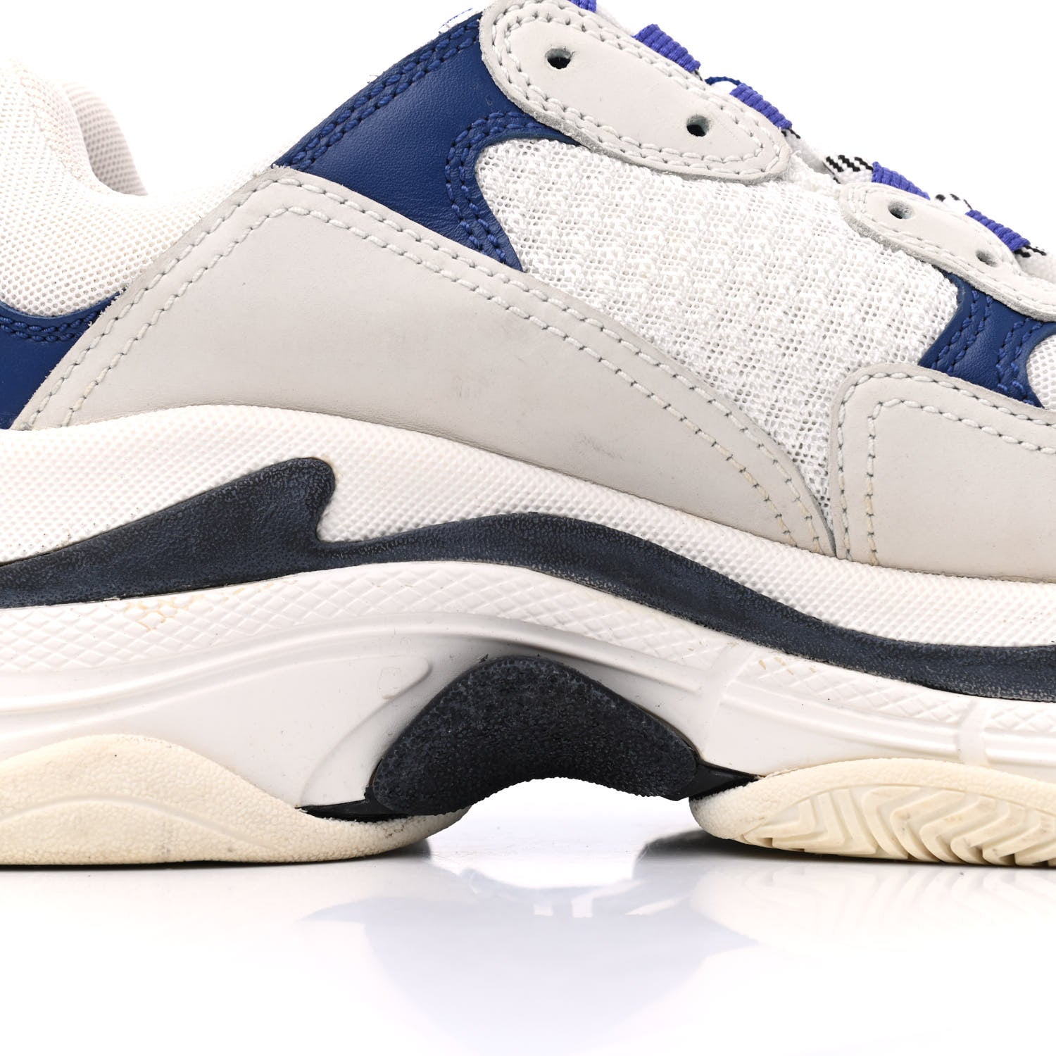 Balenciaga Mesh Nubuck Womens Triple S Sneakers 38 White Bleu Violet 10 of 24