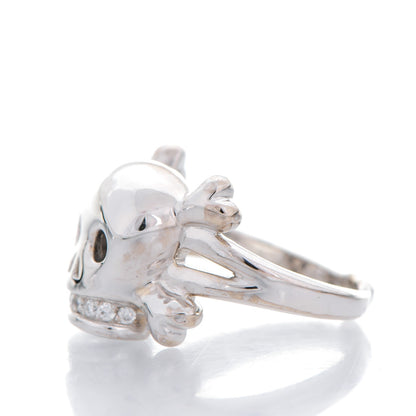 Christian Dior 18K White Gold Diamond Tete de Mort Ring 7.75 4 of 5