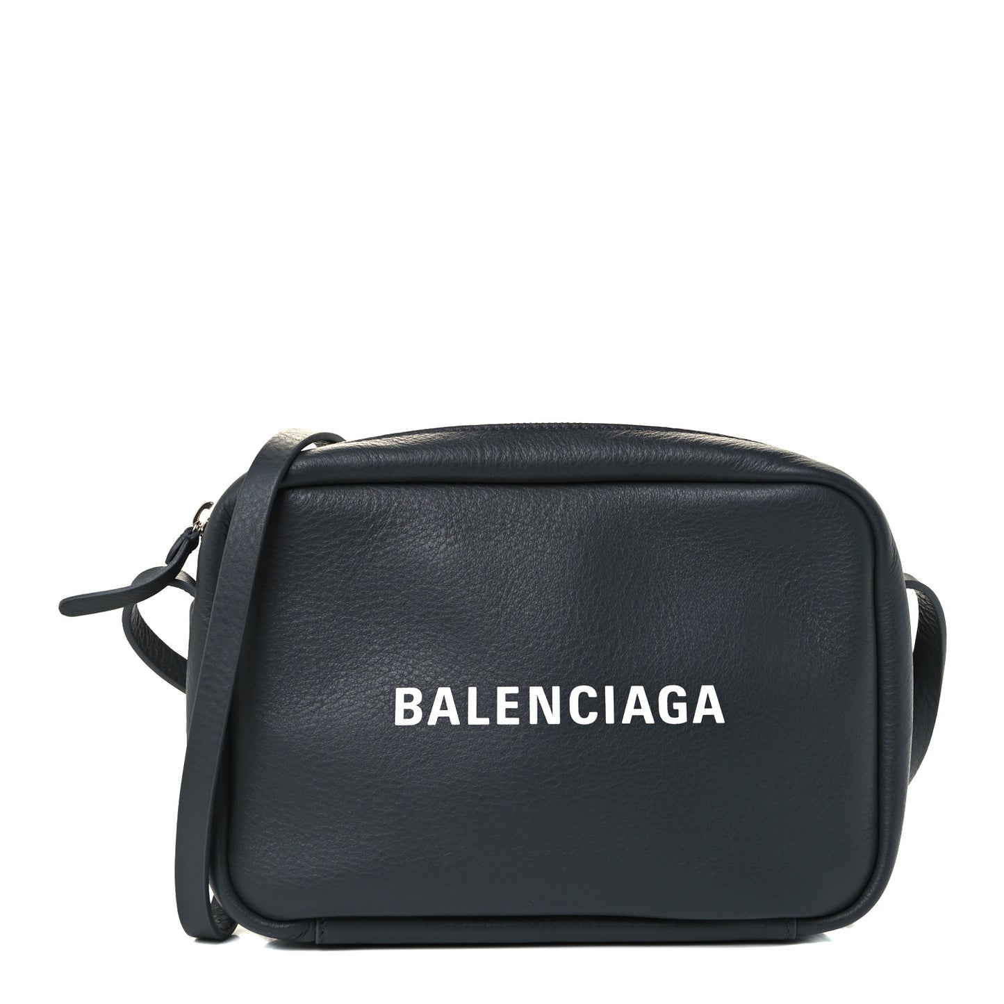 Smooth Calfskin Logo S Everyday Camera Bag Gris Fossile White