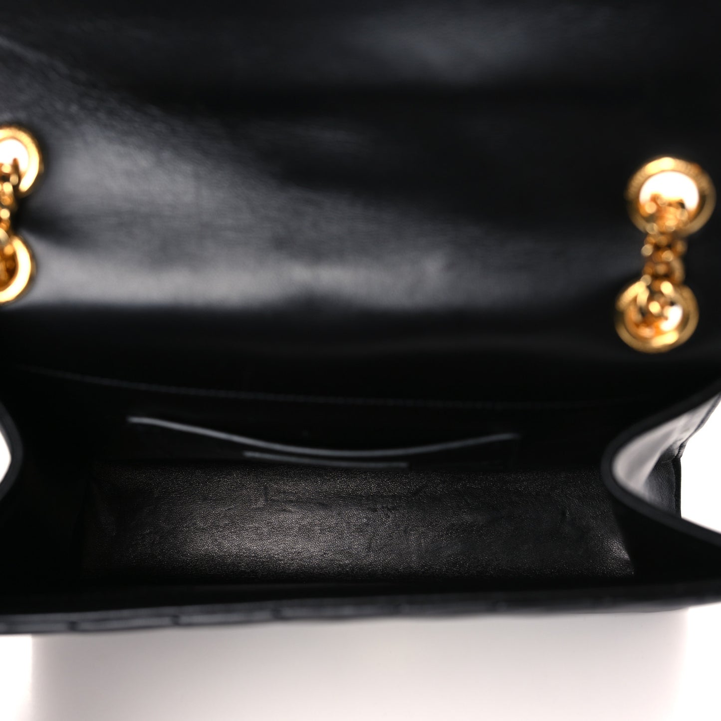 Lambskin Matelasse Chevron Medium Monogram Satchel Black