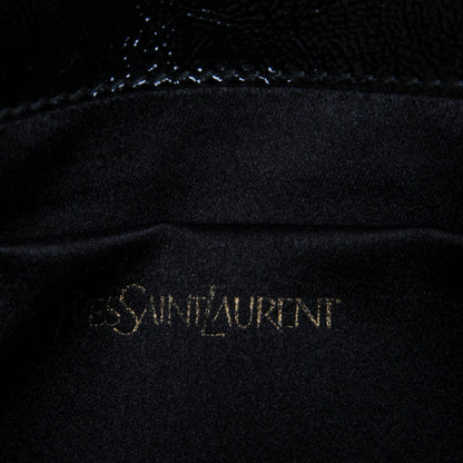 Saint Laurent Textured Patent Monogram Large Belle De Jour Clutch Black 6 of 7