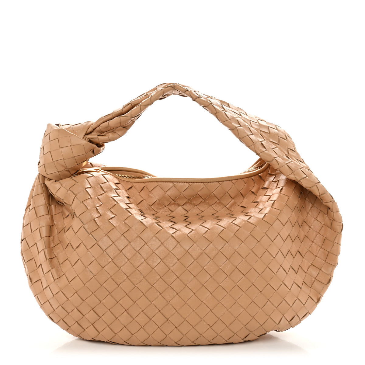 Nappa Intrecciato Small Jodie Hobo Almond